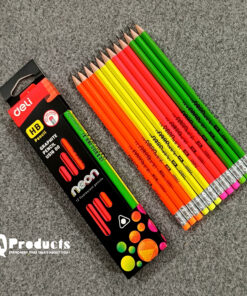 Deli EU51600 NEON HB Pencil - 12 Pcs Set